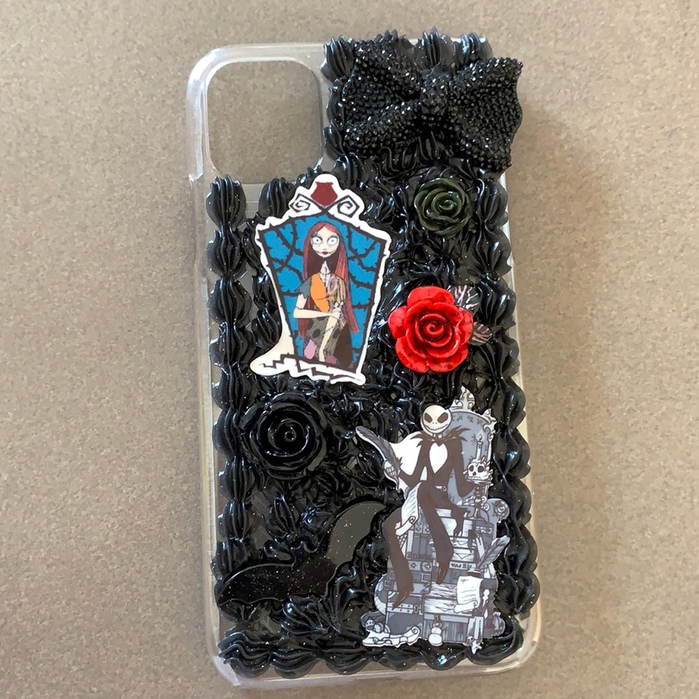Jack and Sally black decoden custom phone case
